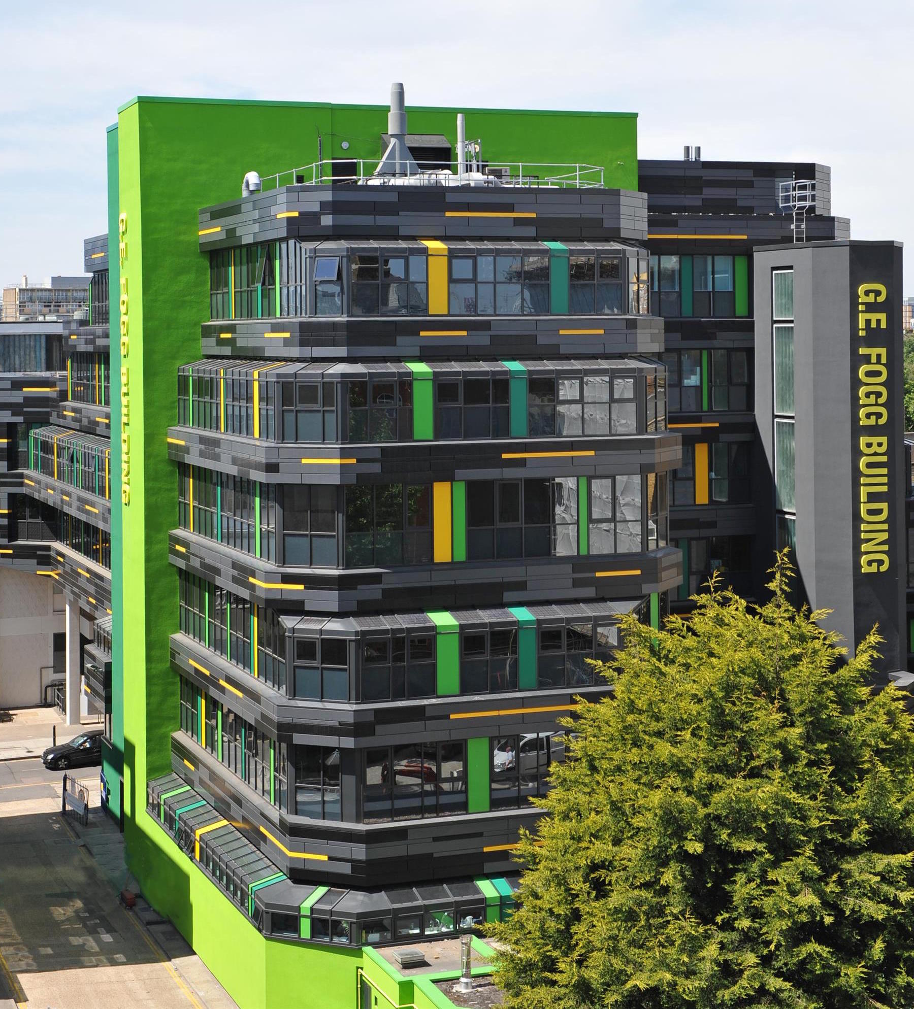 Aerial view of QMUL Fogg Building